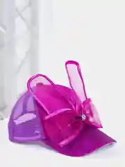 Фиолетовый бейсболка для девочки, с ушками и бантом