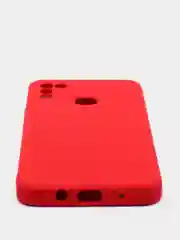 Красный чехол с защитой камеры и бархатом внутри для Infinix Hot 11 play, Hot 10 play