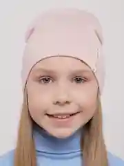 Пудровый шапка детская двухслойная