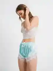 Мятный пижама женская с шортами