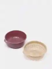 Фиолетовый дуршлаг с миской