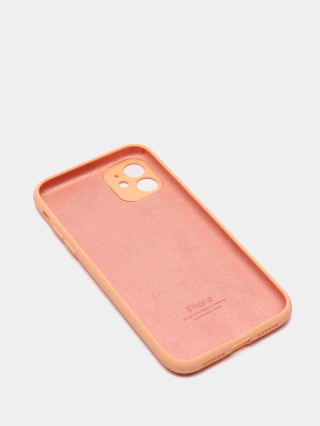 Кремовый чехол Silicone Case для iPhone 13 /11/12/12 ProMax с защитой камеры с бархатной подкладкой