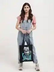 Сиреневый сумка-шоппер с принтом