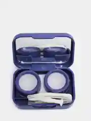 Фиолетовый контейнер для линз с зеркалом