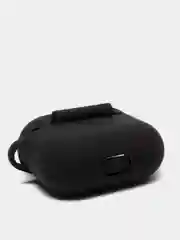 Черный чехол для наушников AirPods 3 силиконовый с карабином и защитой разъема
