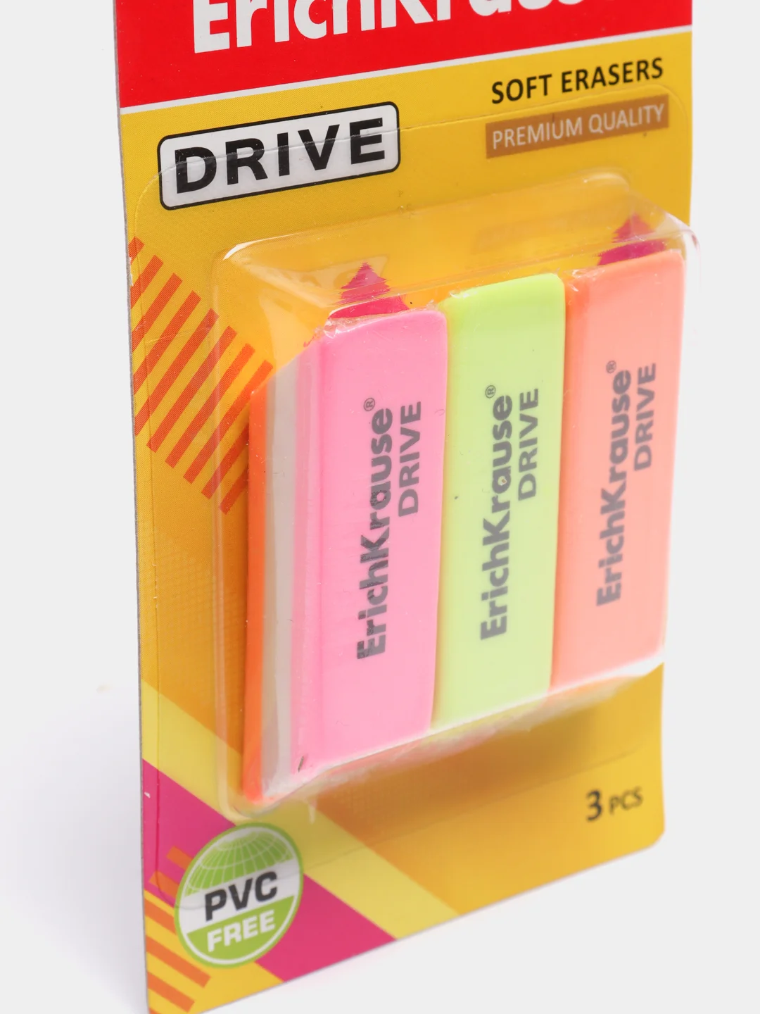Набор ластиков ErichKrause Drive, 3 штуки, 57 х 15 х 13 мм