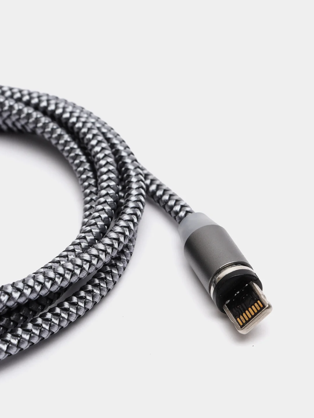 Серый кабель для зарядки X-cable, магнитный, 2.1 А, 360 + магнитный коннектор-разъем