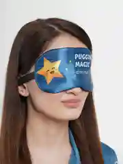 Лазурный маска для сна, с гелевой вставкой, шелковая поверхность