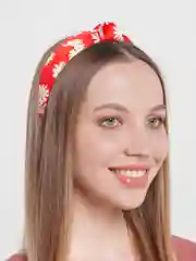 Красный ободок для волос с узелком и стразами