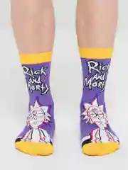 Фиолетовый носки Rick and Morty (Рик и Морти), унисекс