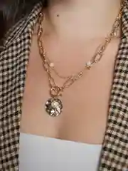 Чокер с кулоном из искусственного жемчуга на шею, цепь с подвеской