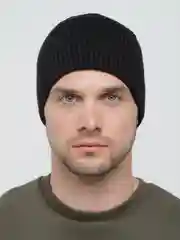 Черный шапка мужская вязаная