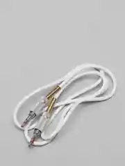 Белый aux кабель 3.5mm в кожаной оплетке, папа-папа