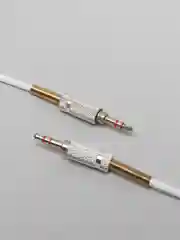 Белый aux кабель 3.5mm в кожаной оплетке, папа-папа
