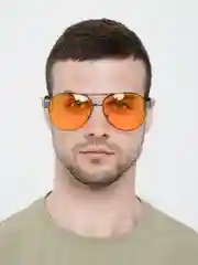 Очки солнцезащитные, авиаторы, желтые, унисекс