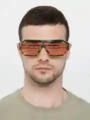 Салатовый светящиеся (led) очки светодиодные, двухцветные