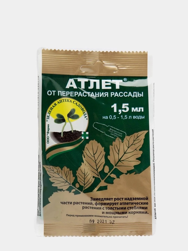 Атлет, от перерастания рассады