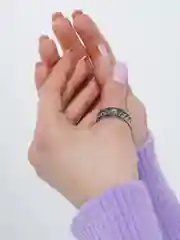 Индиго кольца стальные,с вращающейся цепочкой