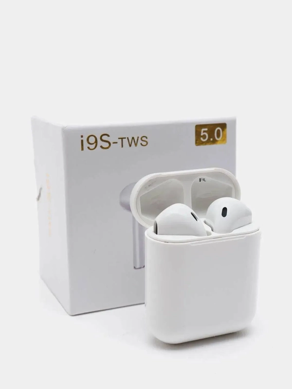 Наушники беспроводные i9S-TWS блютуз с чехлом и карабином