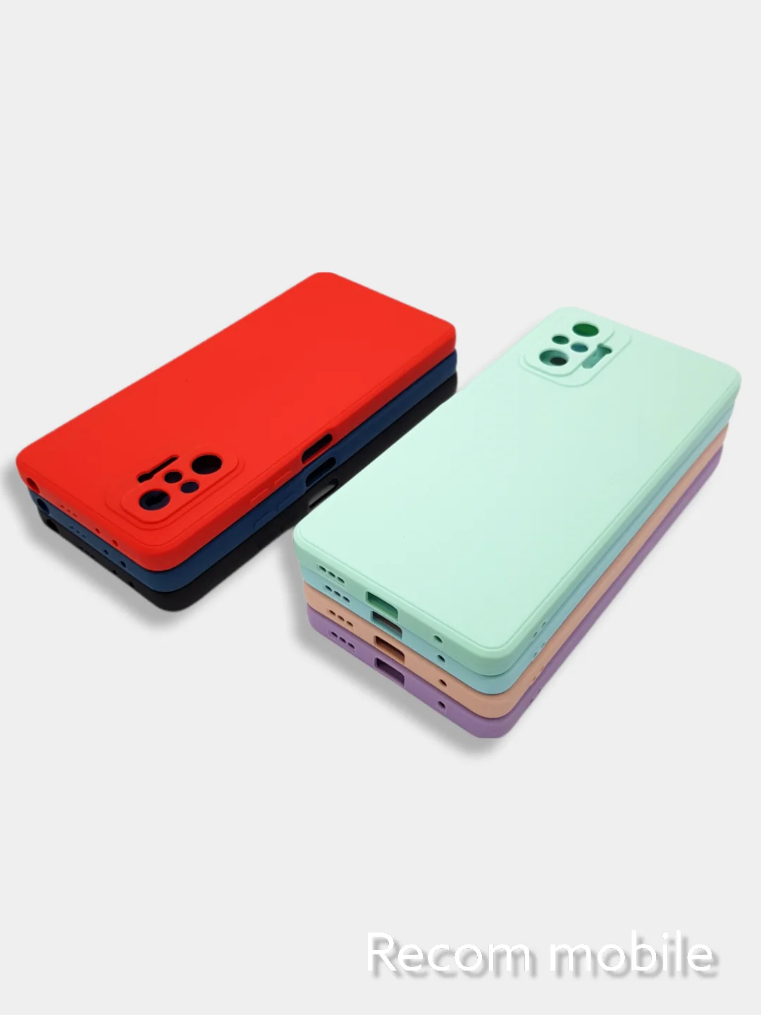 Бирюзовый чехол силиконовый Xiaomi Redmi Note 10 Pro, Note 10 Pro Max с защитой камеры и бархатом
