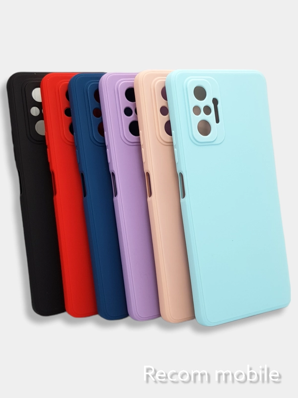 Чехол силиконовый Xiaomi Redmi Note 10 Pro, Note 10 Pro Max с защитой камеры и бархатом