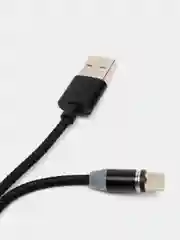 Черный магнитный кабель для зарядки, коннекторы MicroUSB, Type-C, iPhone Lightning по отдельности