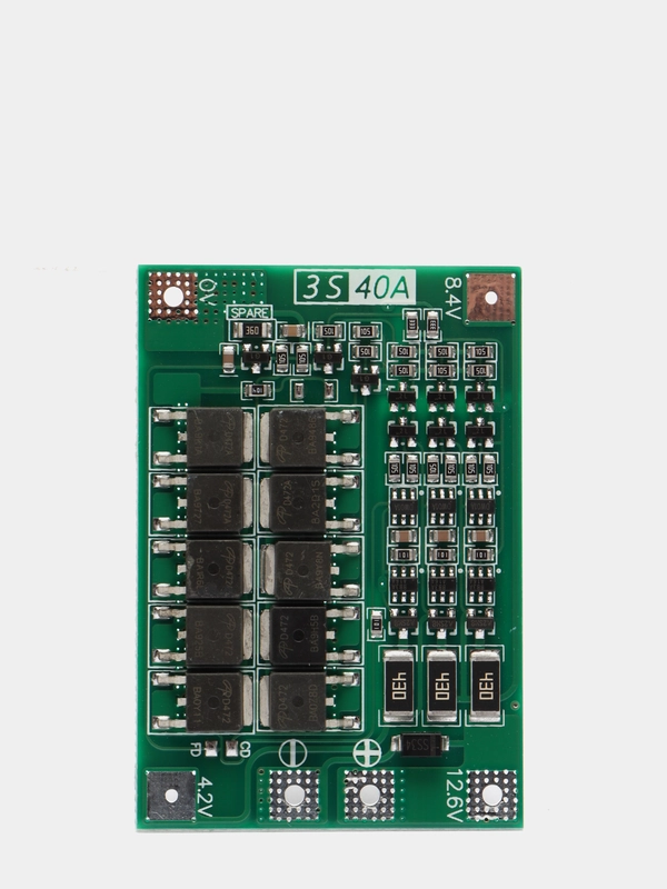 Плата защиты батареи BMS PCM для li-ion 3S 40A с балансировкой для 3-х аккумуляторов 18650