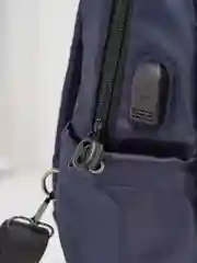 Синий рюкзак мужской на одно плечо с USB портом