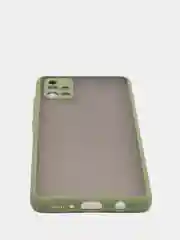 Лесной зеленый чехол Samsung Galaxy A51 полупрозрачный пластиковый матовый с цветными кнопками