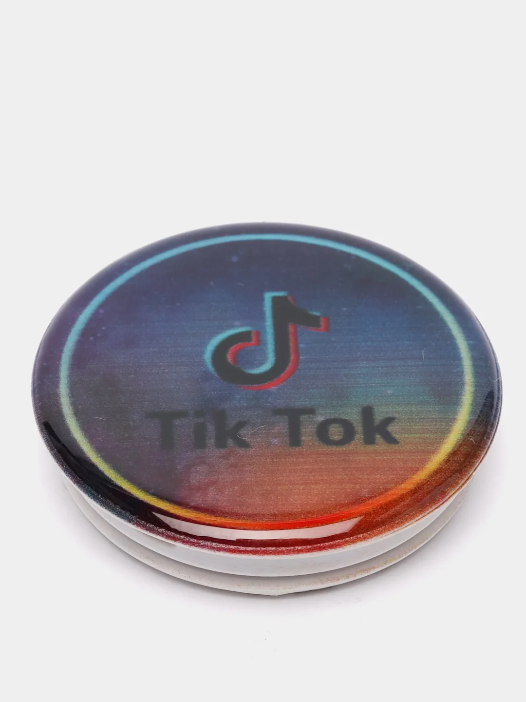 Синий меланж попсокет TikTok для смартфона (Tik tok, тик ток, тикток)