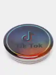 Синий меланж попсокет TikTok для смартфона (Tik tok, тик ток, тикток)