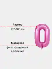 Конфетный воздушный шар "Цифра" розовый, 102 см