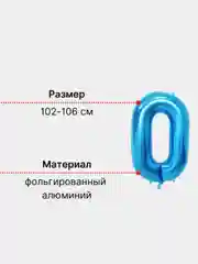 Голубой воздушный шар "Цифра" голубой, 102 см