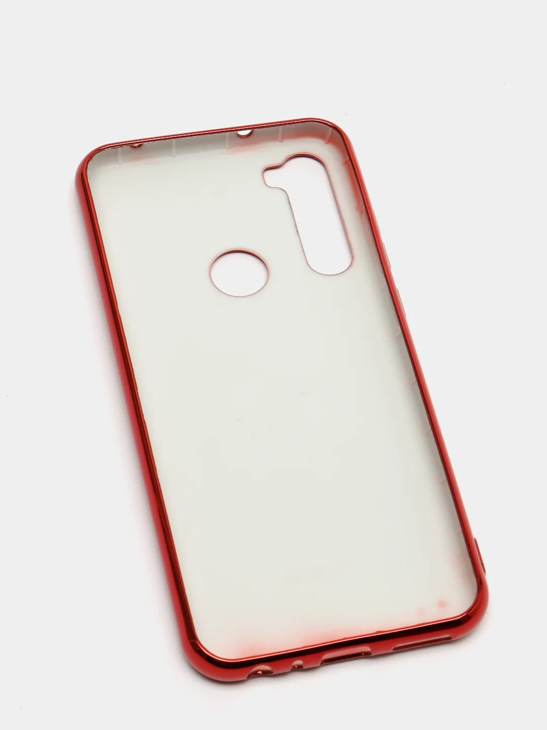 Красный чехол Xiaomi Redmi Note 8T цветной, силиконовый, с глянцевой рамкой (Редми Нот 8Т)