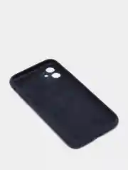Темно-синий чехол Silicone Case iPhone 11 с защитой камеры с бархатной подкладкой