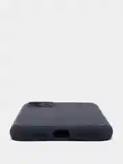Темно-синий чехол Silicone Case iPhone 11 с защитой камеры с бархатной подкладкой