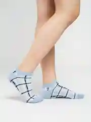 Небесно-голубой носки женские короткие, сеточка, цветные
