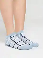 Небесно-голубой носки женские короткие, сеточка, цветные