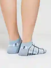 Небесно-голубой носки женские короткие, сеточка, цветные