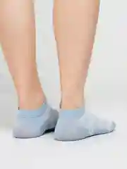 Голубой носки женские короткие, сеточка, цветные