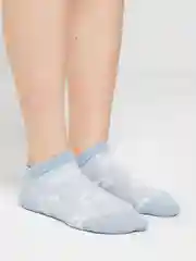 Голубой носки женские короткие, сеточка, цветные
