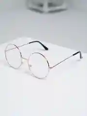 Золотой очки круглые солнцезащитные, унисекс, ретро
