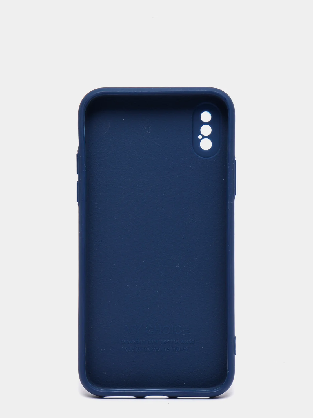 Темно-синий чехол iPhone X / Xs силиконовый с закрывающейся камерой