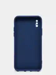 Темно-синий чехол iPhone X / Xs силиконовый с закрывающейся камерой