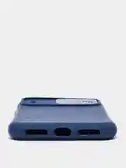 Темно-синий чехол iPhone X / Xs силиконовый с закрывающейся камерой