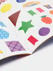 Белый книга с наклейками "Развитие речи, логики, внимания, цвета и формы, счет, буквы"