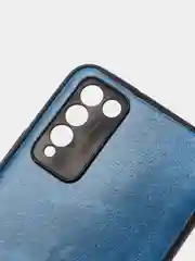 Синий чехол Huawei Honor 10X Lite, Хуавей Хонор 10Х Лайт, силиконовый (иммитация кожи)