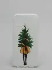 Белый чехол iPhone 11, 12/ 12 Pro 6.1 mini, 7/ 8/ SE 2020, 5/ 5s /se 2016 с новогодним рисунком