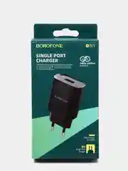 Черный сзу 1USB Блок питания 2.1A, Быстрая зарядка, Borofone BN1
