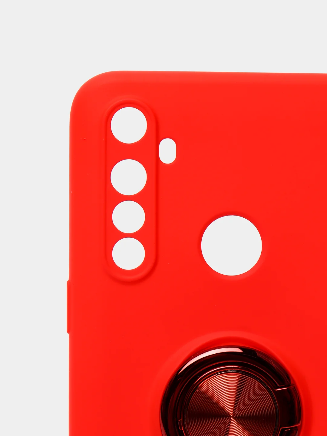 Красный чехол Realme C3 / 5 / 6i  Реалми С3 / 5 / 6ай силиконовый с кольцом держателем